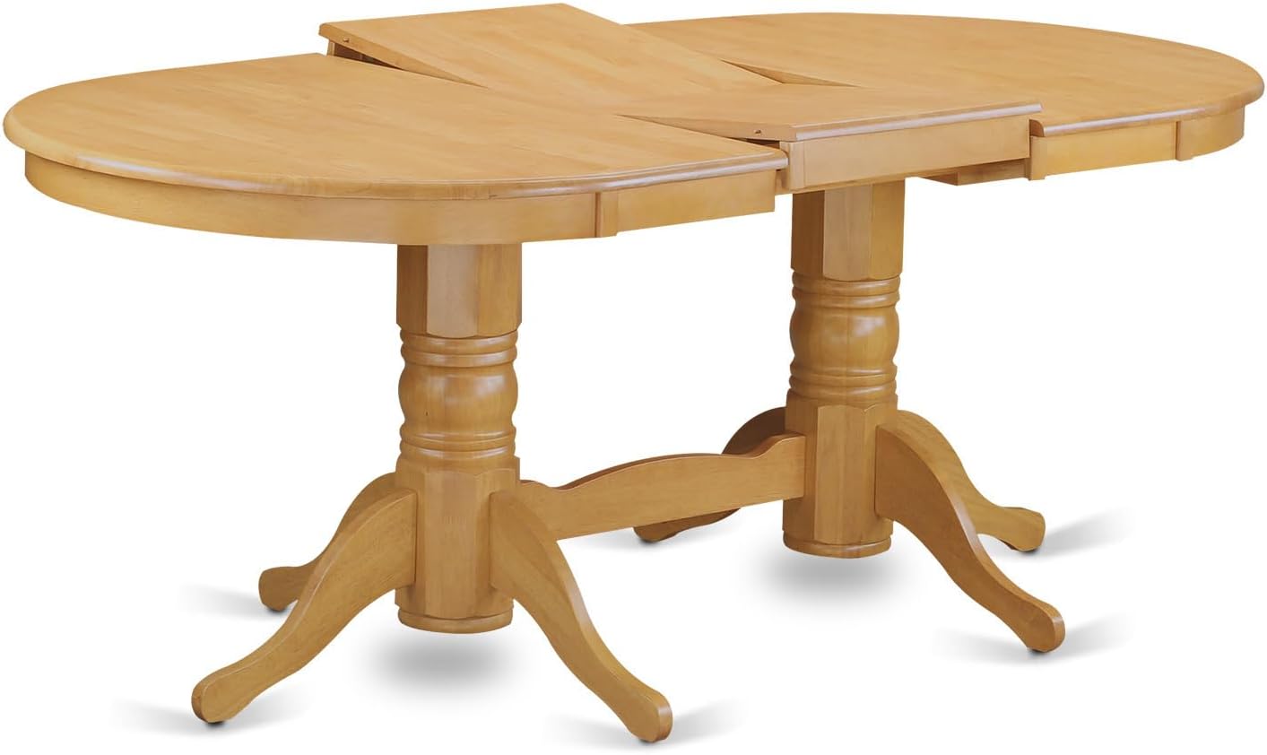 Handcrafted Haven 9 Pc Kitchen Set for 8 Dining Table with Leaf and Eight Parson Chair with Oak Leg and Pu Leather Color Autumn Green