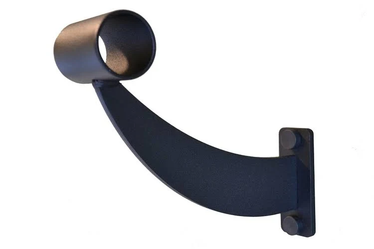 Traditional Wood Double Bar Wall Mount Ballet Barre System, Fixed Height - 10 ft Black