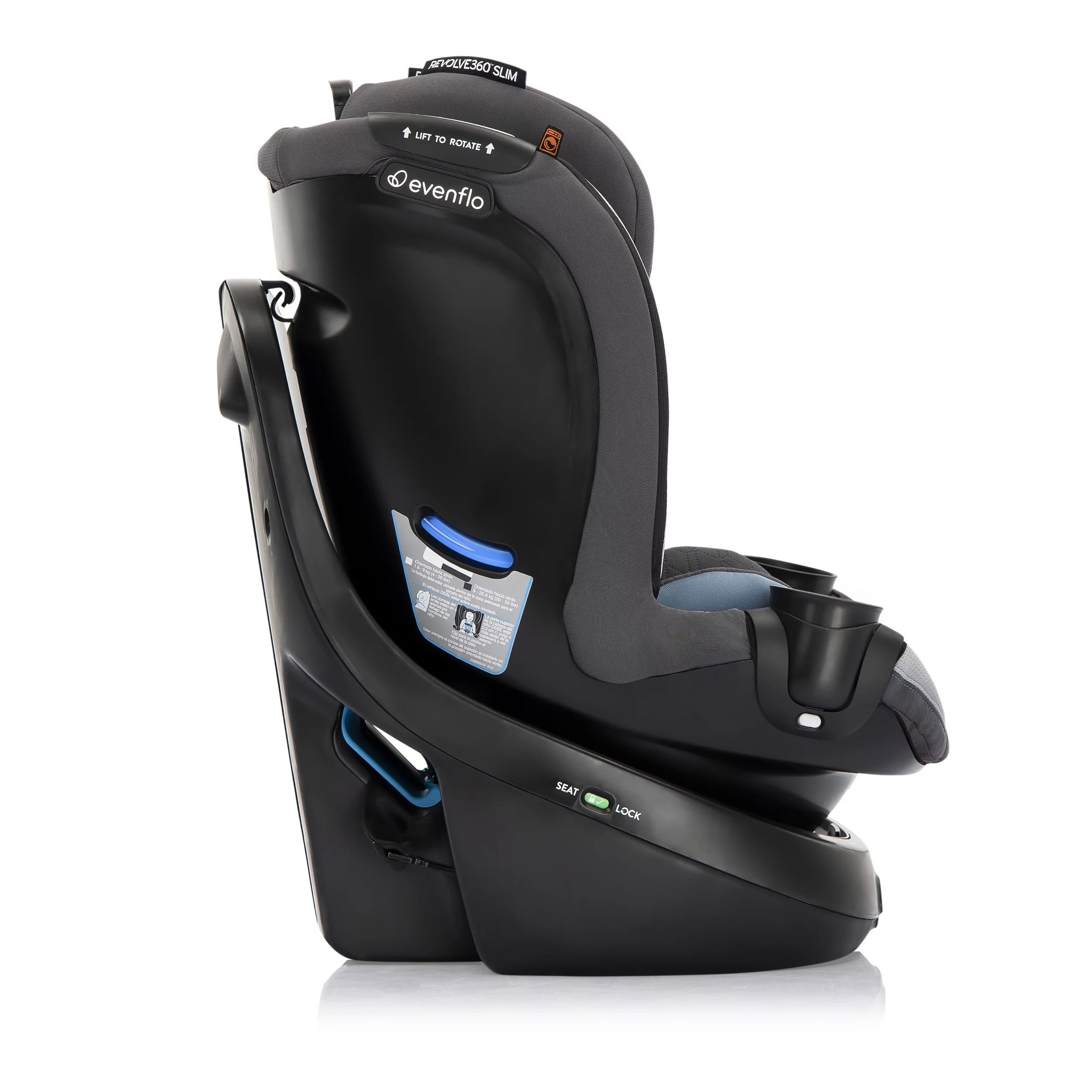 Revolve360 Slim 2-in-1 Rotational Car Seat with Quick Clean Cover (Stow Blue)