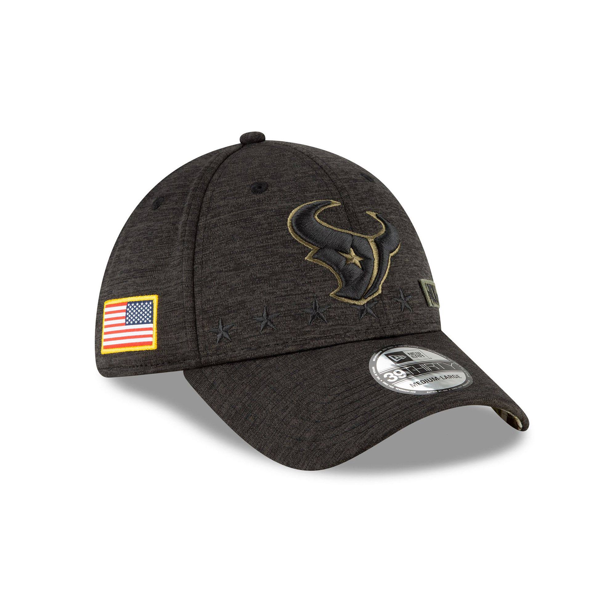 Houston Texans New Era 2020 Salute to Service 39THIRTY Flex Hat - Heather Black