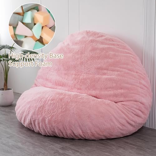 BYBYME 3 in 1 Bean Bag Chairs, Bean Bag Bed for Adults High-Density Foam Filling, Convertible Sofa Bed Faux Fur, Giant Bean Bag Chairs for Adults