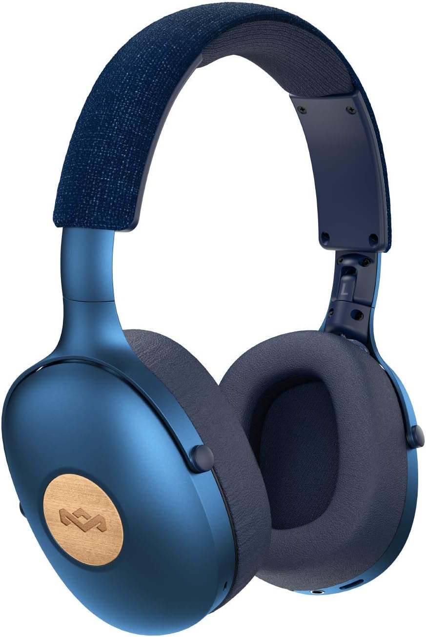 House of Marley Positive Vibration XL: Over-Ear Headphones with Microphone, Wireless Bluetooth Connectivity, and 24 Hours of Playtime (Black)