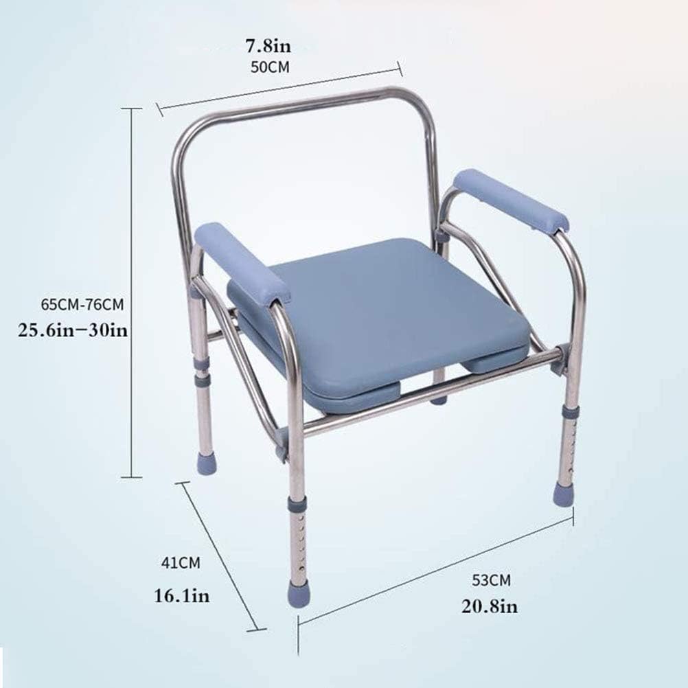KOHARA Portable Bedside Commode Chair, Non Slip Mobile Toilet, Adjustable Height Elderly Toilet Chair, Extra Wide with Bucket Splash Guard, for Elderly Disabled Pregnant Women