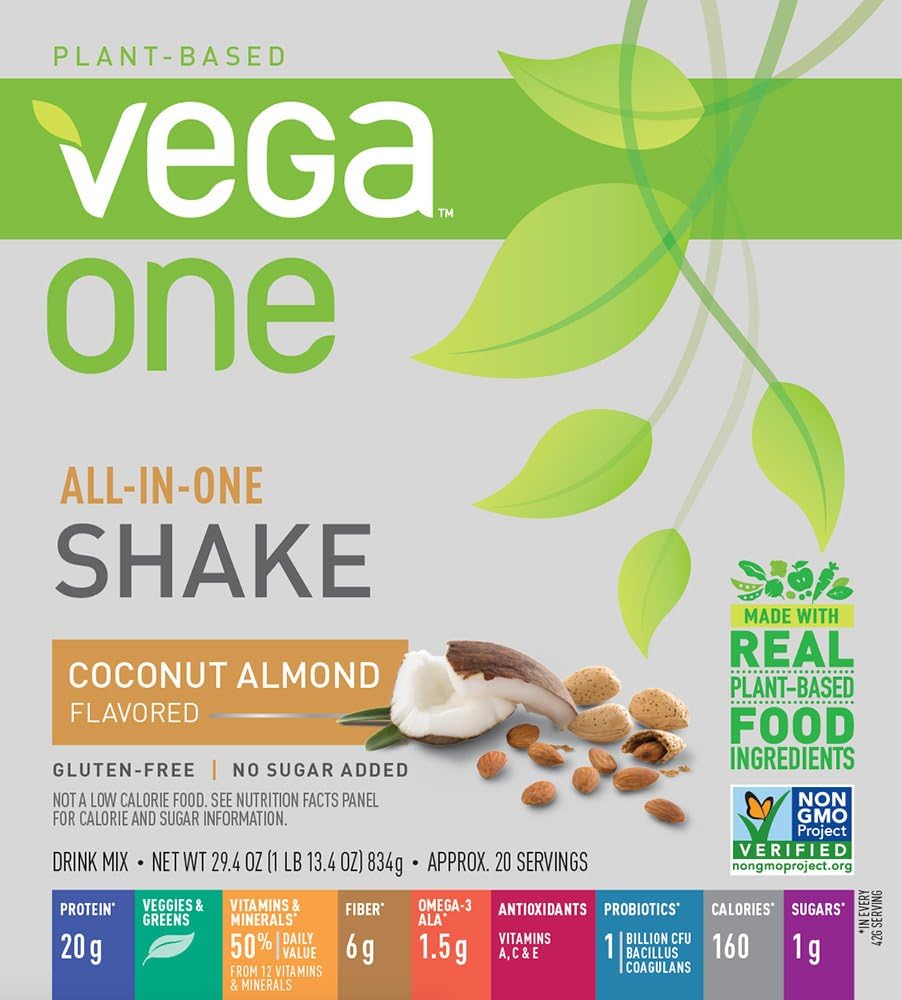 Vega One All-In-One Nutritional Shake Chocolate (19 Servings) - Plant Based Vegan Protein Powder, Non Dairy, Gluten Free, Non GMO, 30.9 Ounce (Pack of 1) Pack of 2