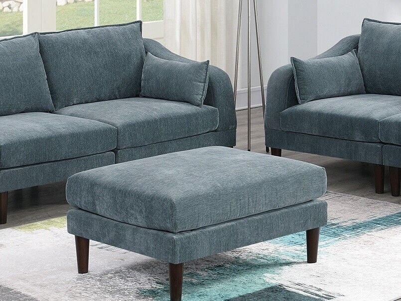 Living Room Classic 7pc Modular Sofa set 4x Corner Wedge 2x Armless Chair 2x Ottoman Mineral Morgan Fabric Cushion Couch