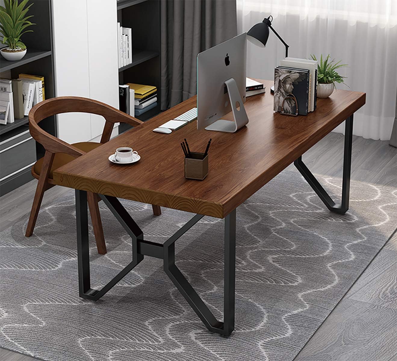 28" Dining Table Legs, X-Shaped Steel Table Legs, Office Table Legs,Computer Desk Legs,Industrial Kitchen Table Legs,Set of 2,Black