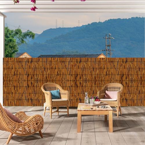 Natural Reed Fence,6FT X 16.4FT Bamboo Fencing Privacy Reed Screening for Outdoor, Gallery, Restaurant, Hotel, Patio (Brown)