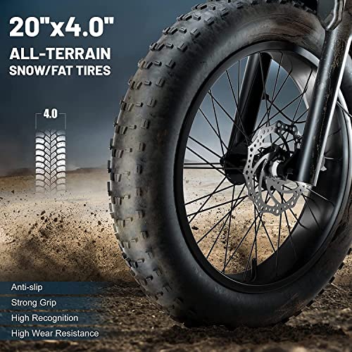 SMLRO Dual Motor 2000W Retro Two-Person Electric Bicycle, 7-Speed 20" Tire Electric Snow Mountain Shopping Ebike, 48V 18Ah E-Bike with Rear Turn Signal