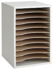 Safco Products Vertical Desktop Sorter, 11 Compartment 9419GR, Gray, Letter-size Shelves, Durable Laminate Finish