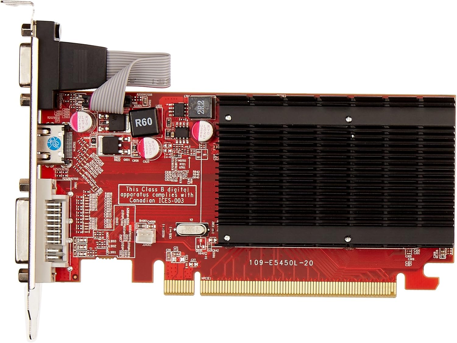 VisionTek Radeon 5450 2GB DDR3 (DVI-I, HDMI, VGA) Graphics Card - 900861,Black/Red
