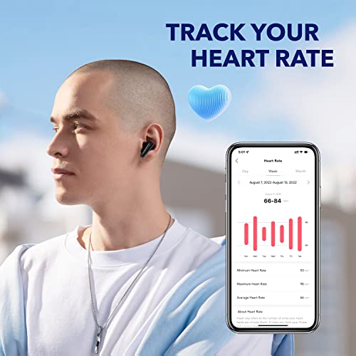 Soundcore by Anker Liberty 4, Noise Cancelling Earbuds, True Wireless Earbuds with ACAA 3.0, Dual Dynamic Drivers for Hi-Res Premium Sound, Spatial Audio with Dual Modes, All-New Heart Rate Sensor