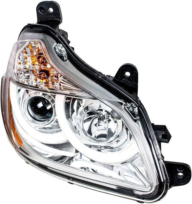 United Pacific 31455 Chrome Projection Headlight W/LED Position Light For 2013-2021 Kenworth T680 -Passenger