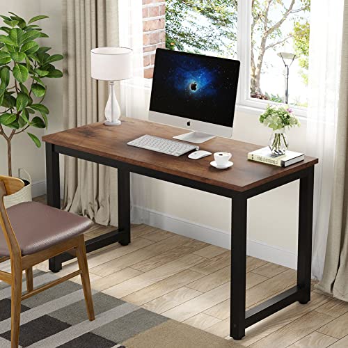 Tribesigns Modern Computer Desk, 63 x 31.5 inch Large Executive Office Desk Computer Table Study Writing Desk Workstation for Home Office, Spliced Desktop, White