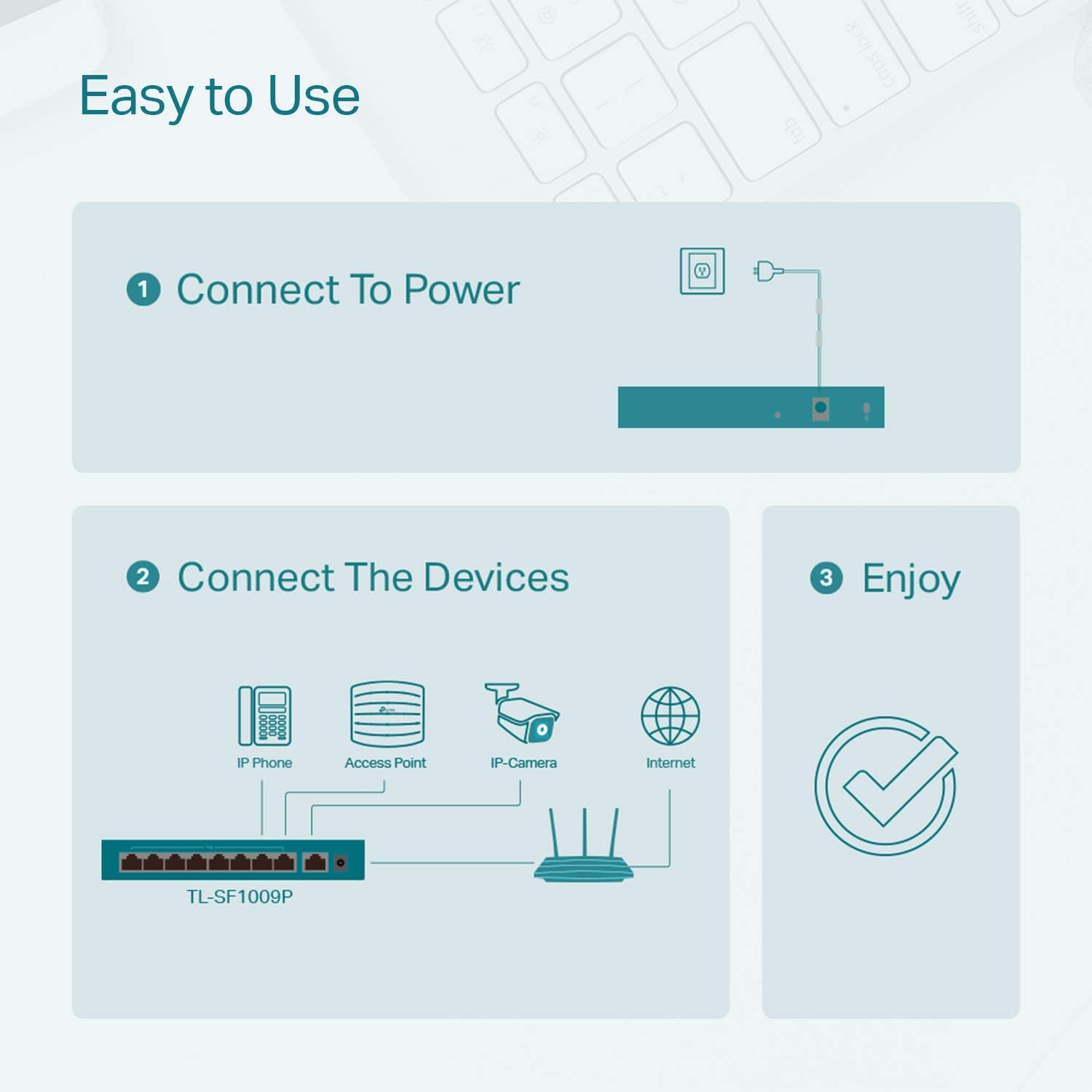TP-Link 9 Port Fast Ethernet 10/100Mbps PoE Switch | 8 PoE+ Ports @65W | Sturdy Metal w/Shielded Ports | Limited Lifetime Protection | Extend Mode | Priority Mode | Isolation Mode (TL-SF1009P) Pack of 2