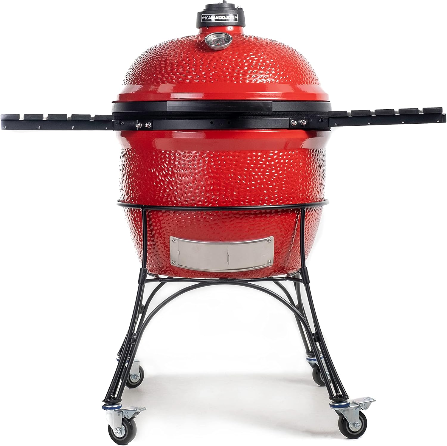 Kamado Joe BJ24RH Big Joe I 24-inch Charcoal Grill with Cart and Side Shelves, Blaze Red