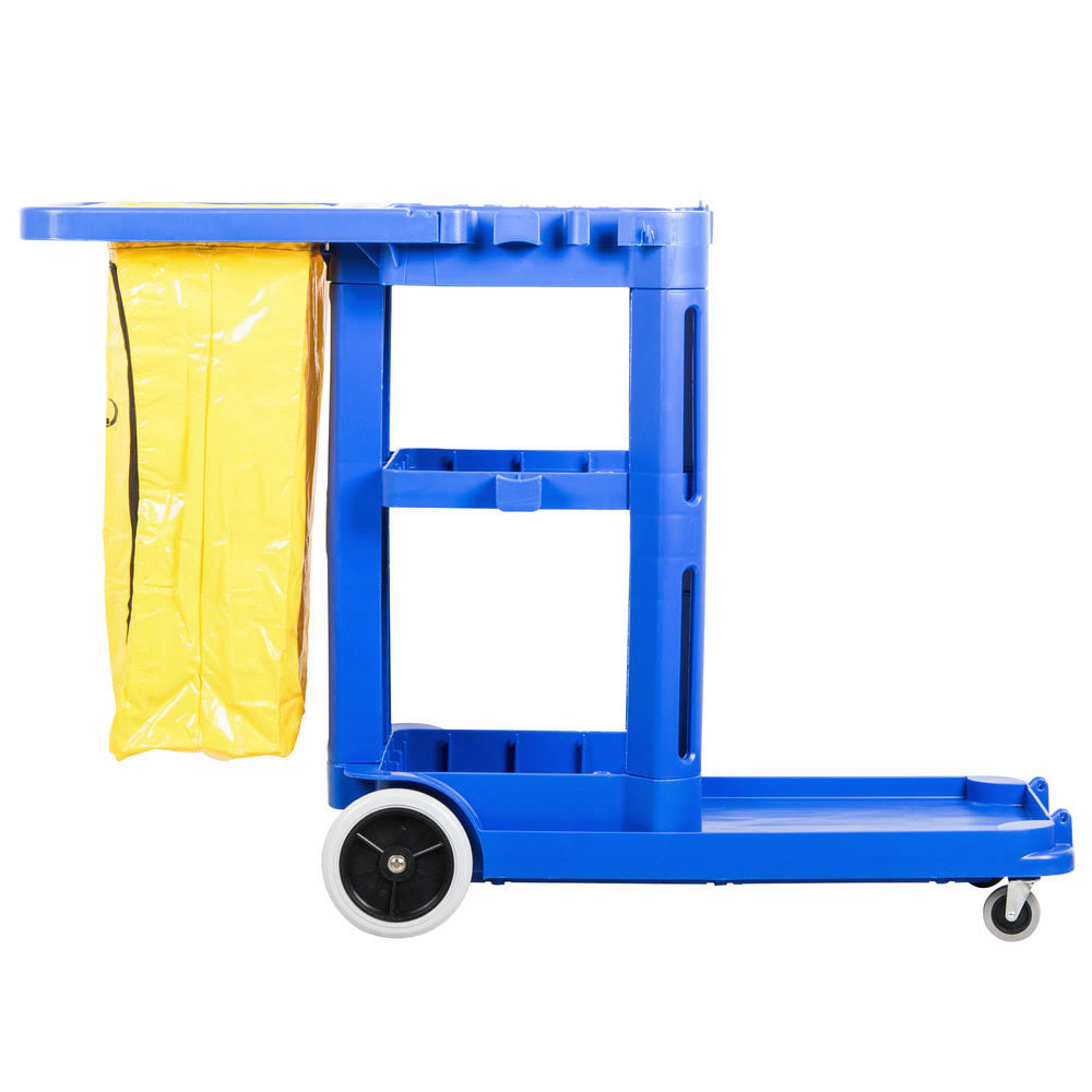 Continental 184BL Janitor Cart with Vinyl Bag