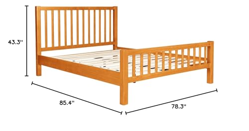 Hampton Wooden Platform Bed with 2 Nightstands | Modern Low-Profile Bed with Full Slat Support System - No Box Spring Needed, Easy Assembly | Cherry, Queen