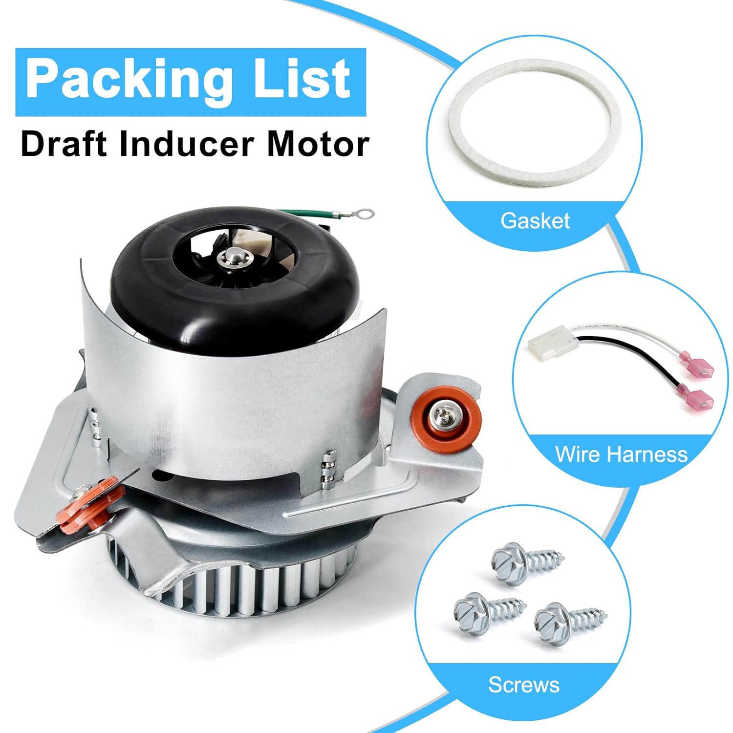 Adviace 326628-761 Furnace Draft Inducer Blower Motor for Carrier, Bryant, Payne, Exhaust Vent Venter Motor for Packard 66761.