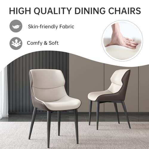 Dining Table Set for 6, Accent Dining Table with 6 Chairs, 55" Oval Table with Comfy High Elasticity Chairs, Modern Dining Tables with 6 Chairs for Dining Room, Kitchen