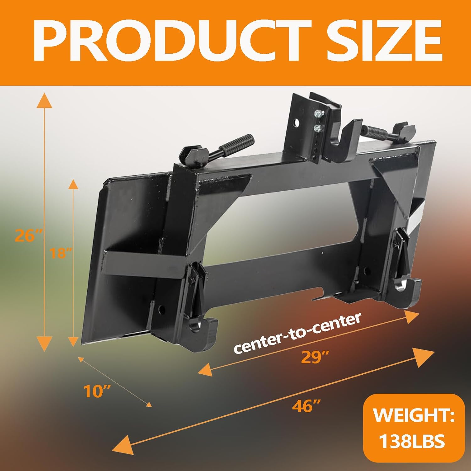 Front Loader Tractor Quick Hitch Adapter Cat 1 Conversion, Modified 3-Point Attachment for Category 1, Adapter to Convert Skid Steer Attachment Plate to 3 Point Quick Hitch