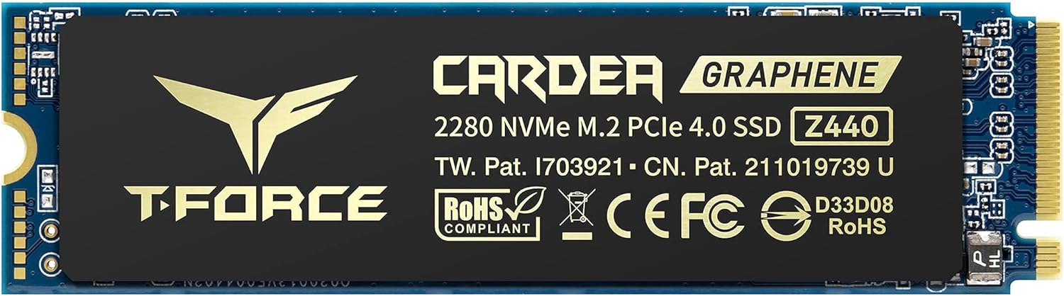 TEAMGROUP T-Force CARDEA Zero Z440 2TB DRAM SLC Cache, 3D TLC NAND, NVMe PCIe Gen4 M.2 2280 Gaming SSD Read/Write 5,000/4,400 MB/s TM8FP7002T0C311