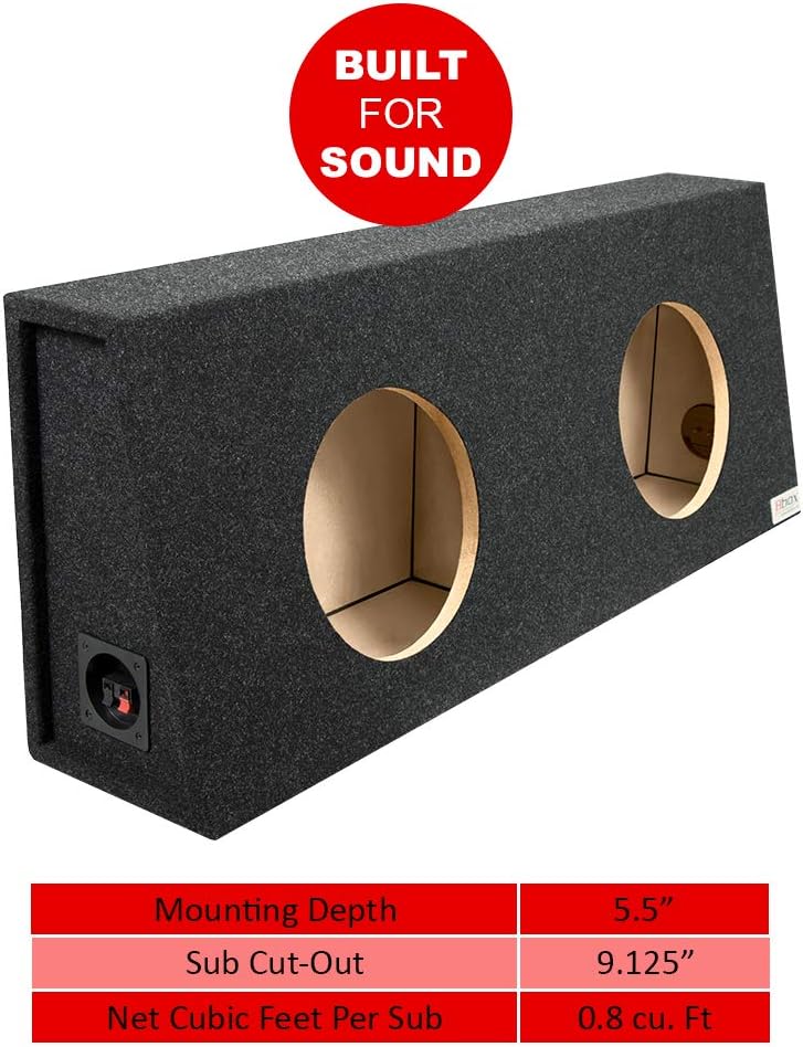 Atrend Dual 10 Subwoofer Regular Standard Cab Truck Sub Box Enclosure 3/4 MDF Speaker Box, Charcoal (E10DT)