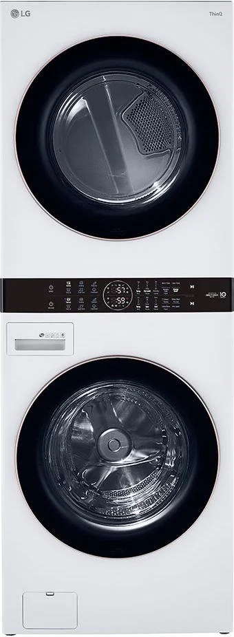 LG WKG101HWA Front Load White Stacked Unit with 4.5 cu. ft. Washer & 7.4 cu. ft. Dryer