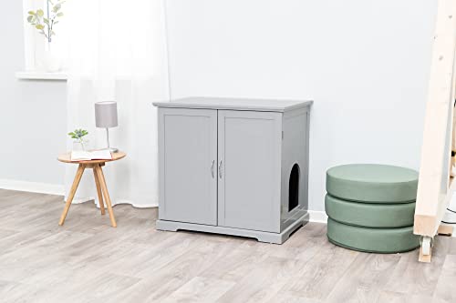 TRIXIE XL Wooden Litter Box Enclosure with Storage Drawer, for Standard or Large Size Litter Box, White (40236)