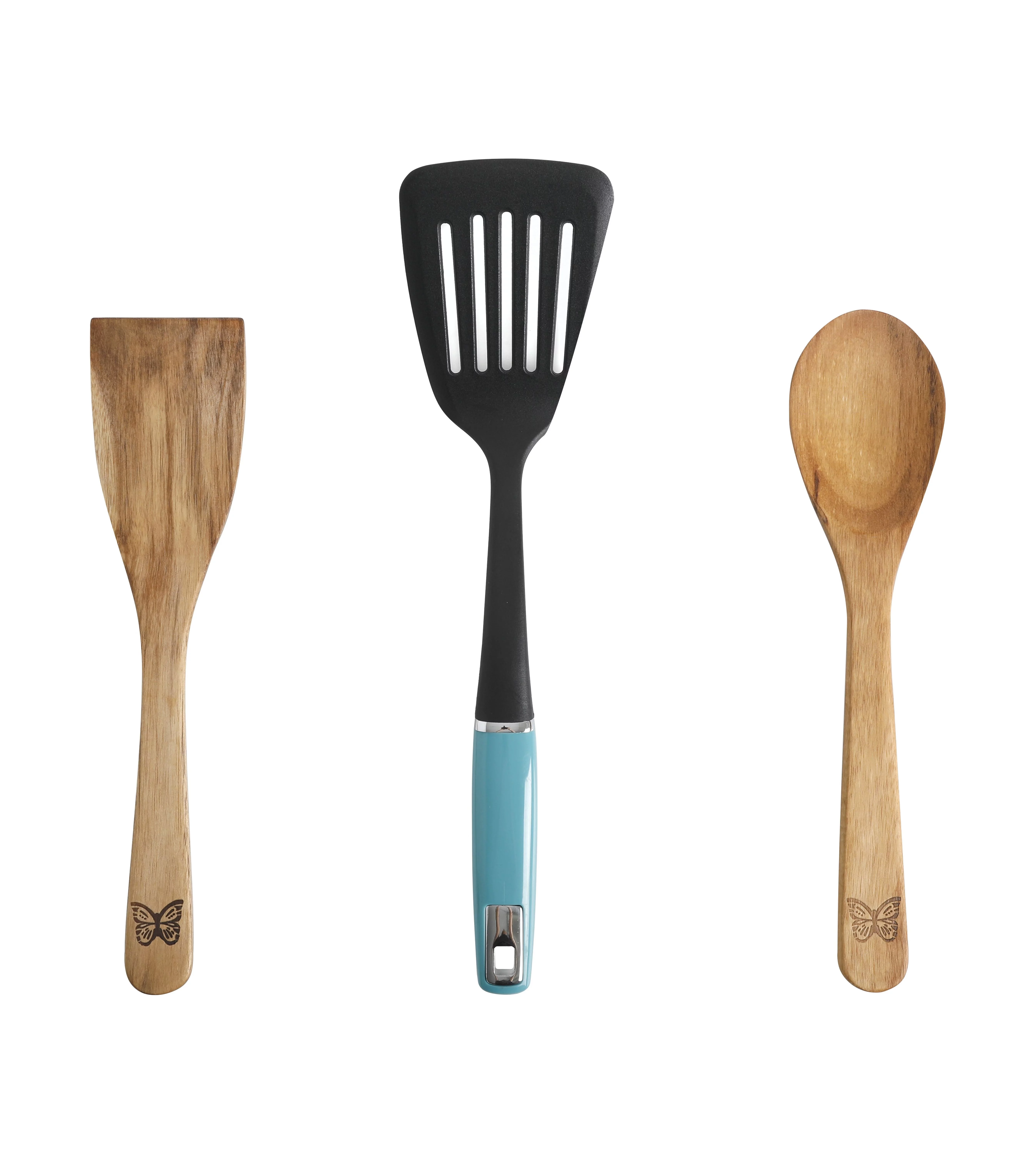 The Pioneer Woman Frontier Speckle 24-Piece Aluminum Cookware Combo Set, Turquoise