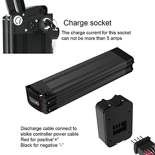 Ebike Battery 24V 36V 48V 10AH 13AH 15AH 18AH Silver Fish Lithium Ion Battery for 1000W/750W/700W/500W/350W/200W Electric Bike E-Bike Discharge Electric Bicycles