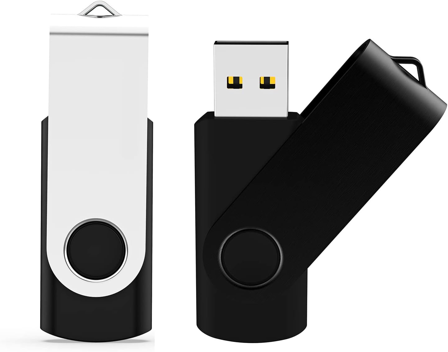 USB Flash Drive 2GB 20 Pack, Bulk USB 2.0 Flash Drives Thumb Drive Swivel Memory Stick Jump Drive Pen Drive, Black, 2 GB, 20 Pieces Pack of 2
