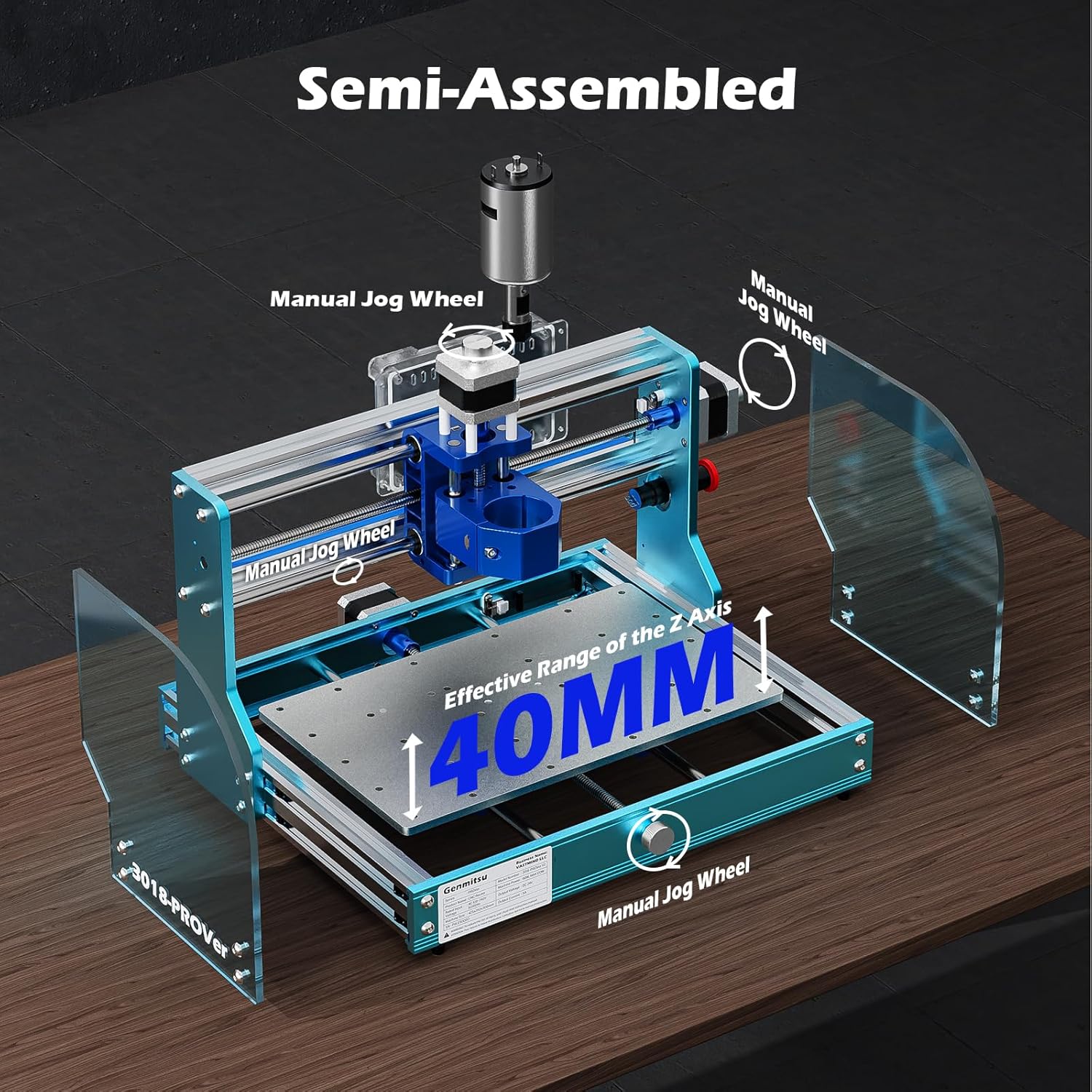 Genmitsu 3018-PROVer V2 CNC Router Machine for Beginner + Y-Axis Extension Kit