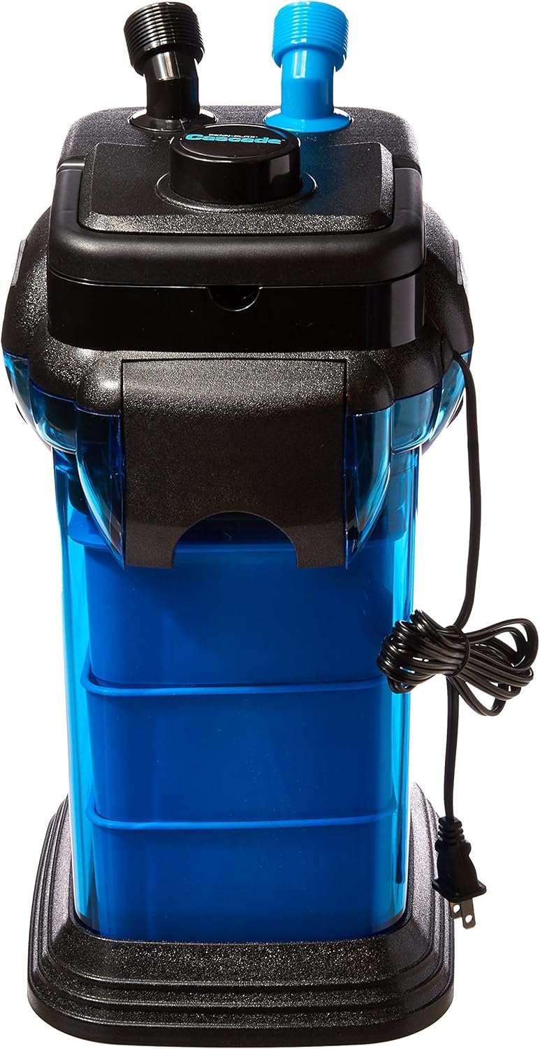 Penn-Plax Cascade 1000 Aquarium Canister Filter – Provides Physical, Biological, and Chemical Filtration – 265 Gallons per Hour (GPH)