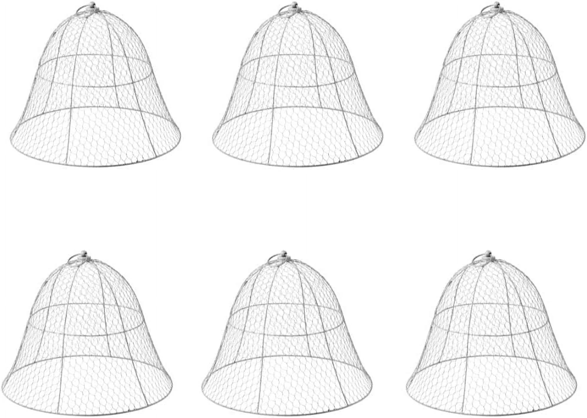Sturdy Chicken Wire Cloche Plant Protector & Cover | Sturdy Metal Cage Garden Protection for Your Plants and Seedlings | 16" in Diameter x 12-1/2" H - (Set of 6)