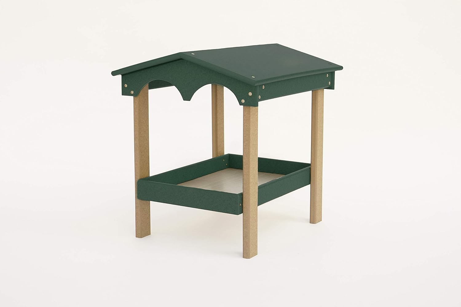 DutchCrafters Large Covered Ground Feeder for Birds and Wildlife, Made from Plastic Poly - Amish Made in America (Dark Gray)