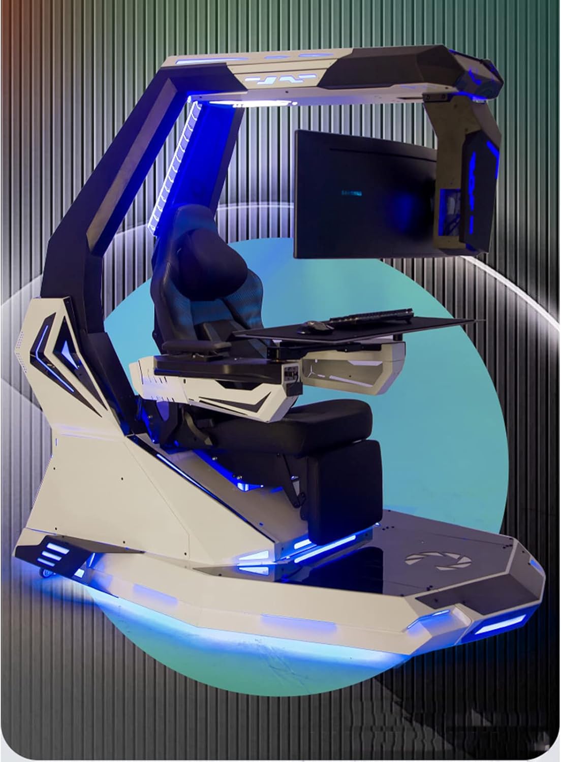 Family Zero Gravity Game Chair Luxury Computer Cockpit Boss Office Chair Gaming Game Cockpit Ergonomic Regulatory Game Chair with Pedals and Massage