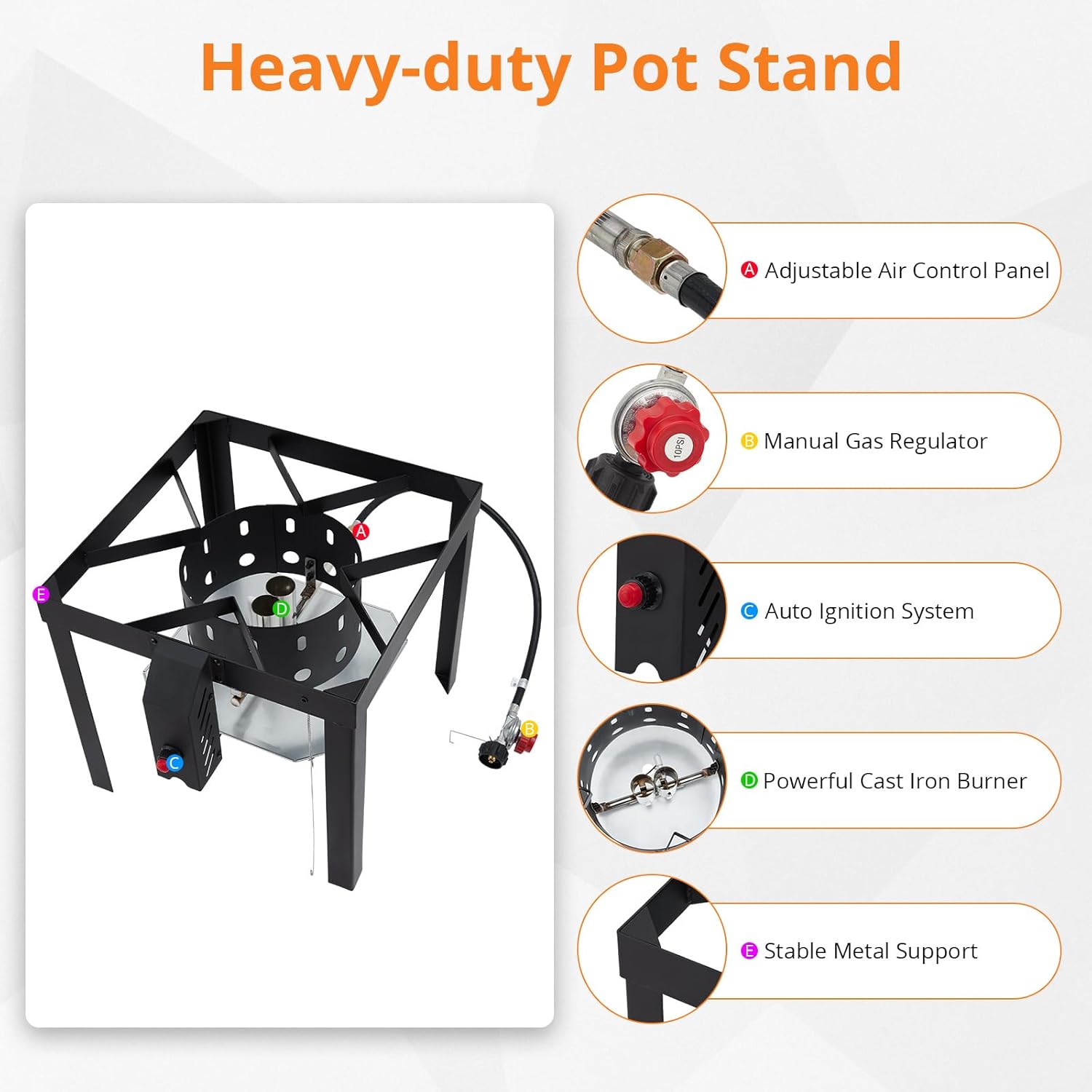 80 Qt Seafood Boil Pot, Aluminum Crawfish Boiler with Steam/Boil Basket & Strainer, 110000BTU Propane Jet Burner w/Support Rack & Lifting Hook, 0-10 PSI Regulator, Outdoor Cooking Shrimp Crab Boiler