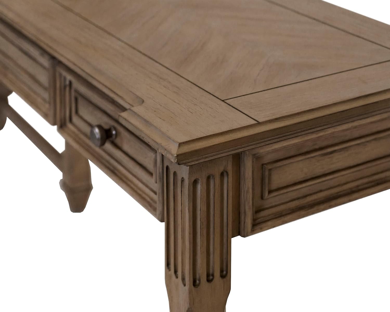 Martin Furniture Traditional Wood Open L Return, Writing Table, Office, Light Brown Desk