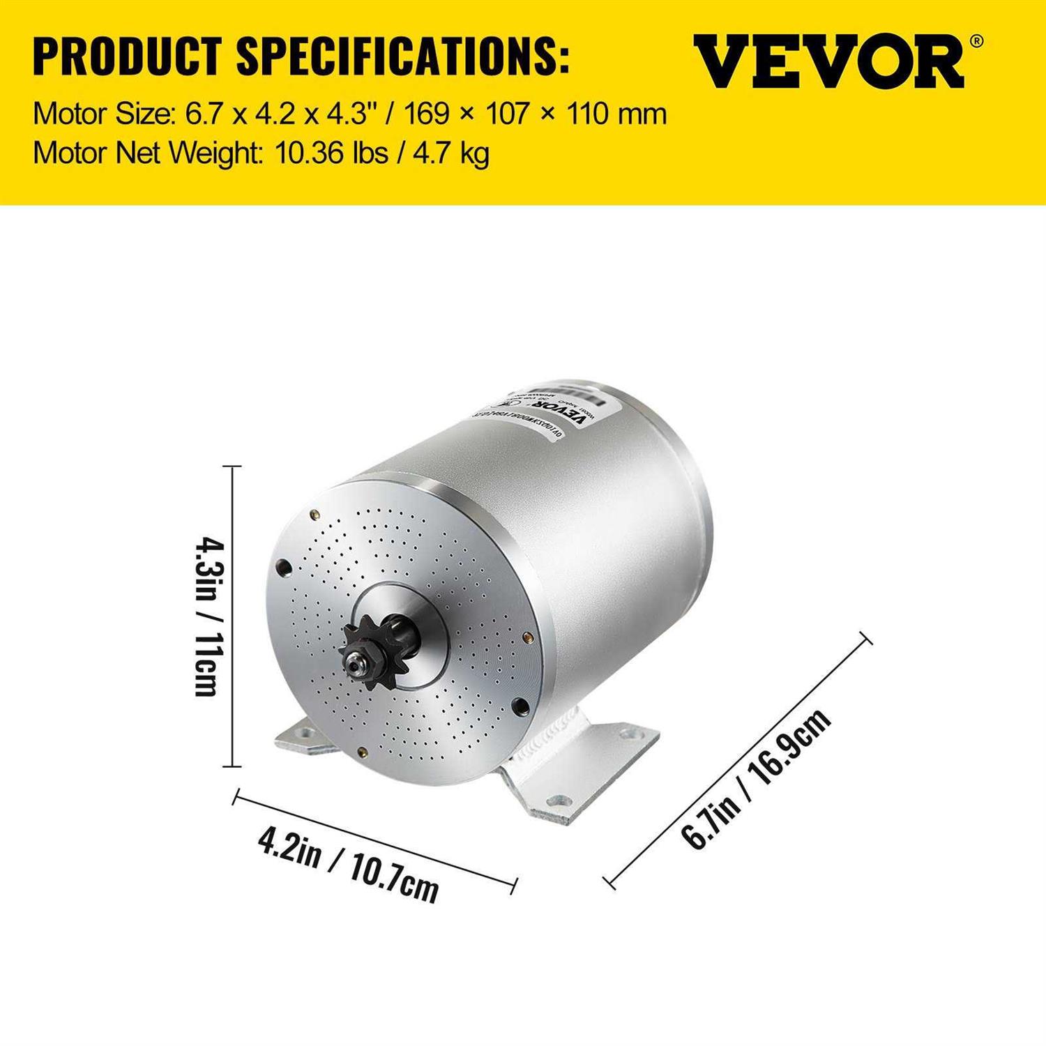 VEVOR 2000W 48V Dc Brushless Motor w/Mounting Bracket &amp;Controller &amp;Key for E-Scooter - Shop Hardware Tools Online Store