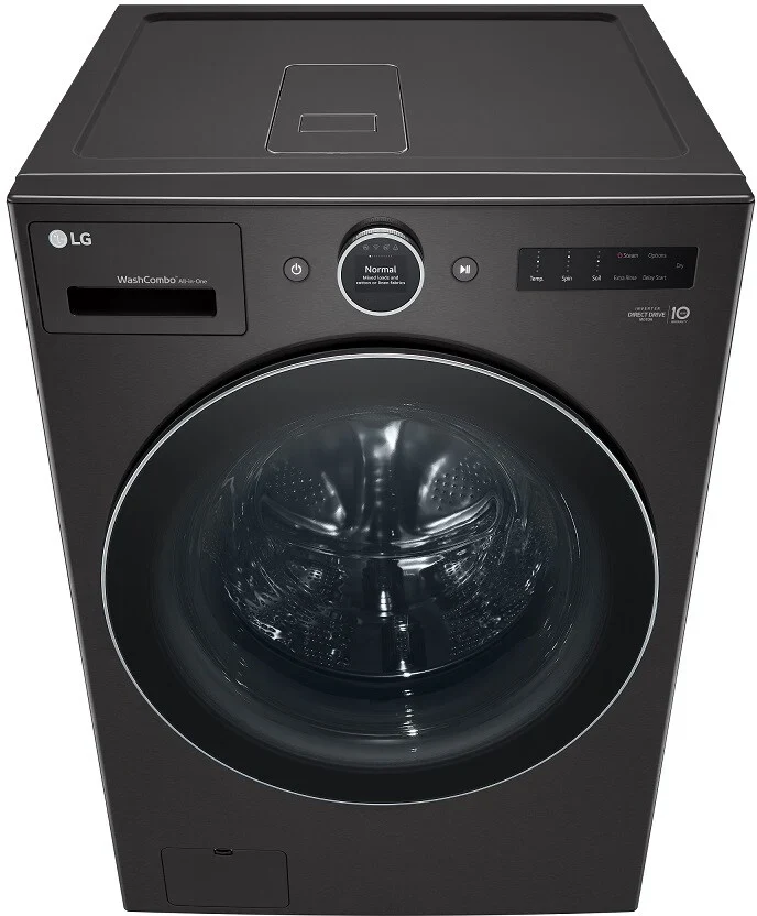 LG WM6998HBA 5 Cu. Ft. Black Steel Front Load All-In-One Washer/Dryer Combo