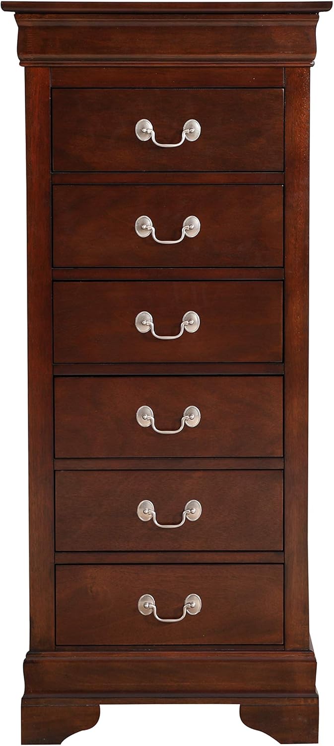 Glory Furniture Louis Phillipe 7 Drawer Lingerie Chest in Cappuccino