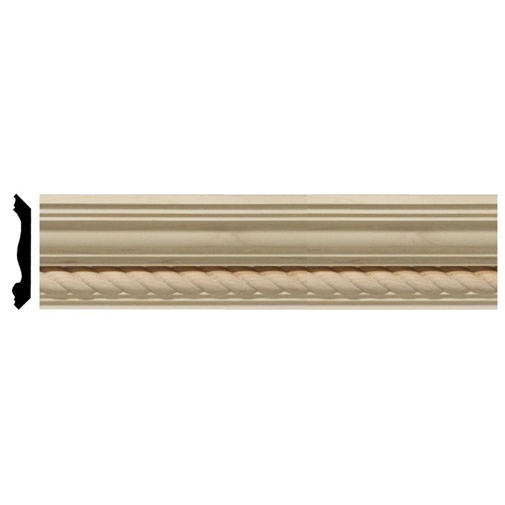 Ekena Millwork MLD02X02X03ADCH Andrea Rope Carved Wood Crown MOULDING, 2 1/4x22H x 2 3/8x22P x 3 1/4x22F, Cherry
