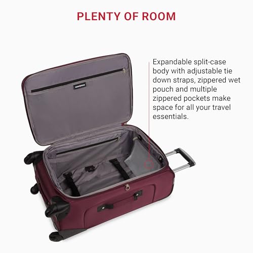 SwissGear Sion Softside Expandable Luggage, Black, Checked-Large 29-Inch