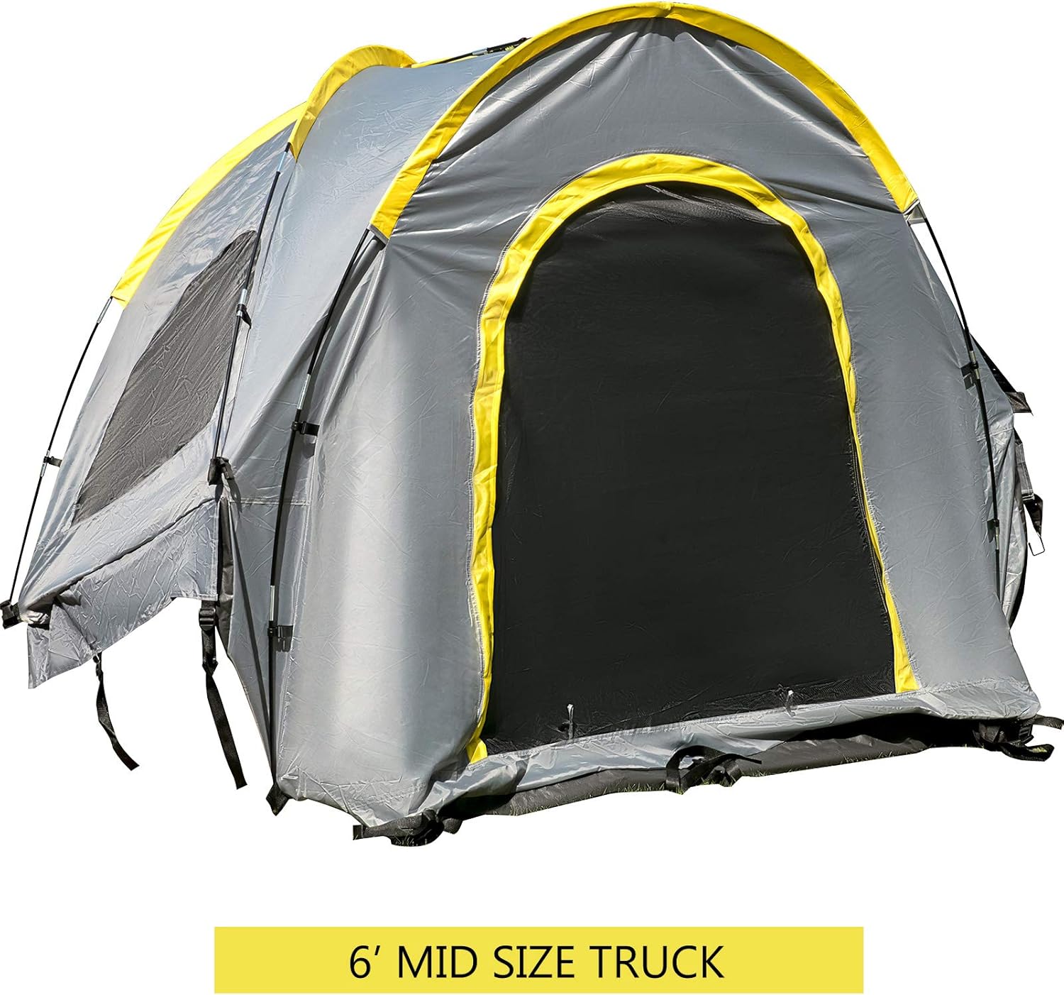 VEVOR Truck Tent 6' Tall Bed Truck Bed Tent, Pickup Tent for Mid Size Truck, Waterproof Truck Camper, 2-Person Sleeping Capacity, 2 Mesh Windows, Easy to Setup Truck Tents for Camping, Hiking