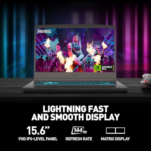 MSI Thin A15 15.6” 144Hz FHD Gaming Laptop: Ryzen 7-7735HS, NVIDIA Geforce RTX 4050, 16GB DDR5, 512GB NVMe SSD, Cooler Boost 5, Win 11: Black B7VE-214US