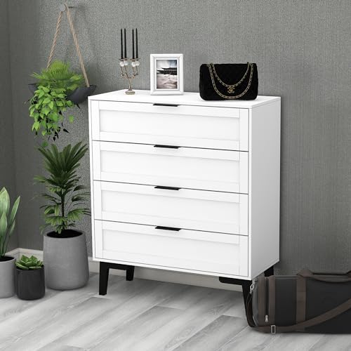 TaoHFE 6 Drawer Dresser for Bedroom Modern White Chest of Drawers for Nursery Wood Dresser for Kids Horizontal Dressers & Chests of Drawers for Bedroom Living Room (White/ 6 Drawer)