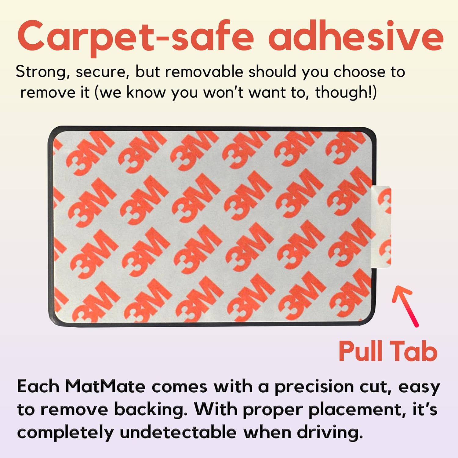 MatMate Car Floor Mat Universal Heel Protector Pad with Carpet-Safe Adhesive - Protect Floor Mat from Tears, Marks, Rips & Holes - Made in USA Dark Grey Pack of 2