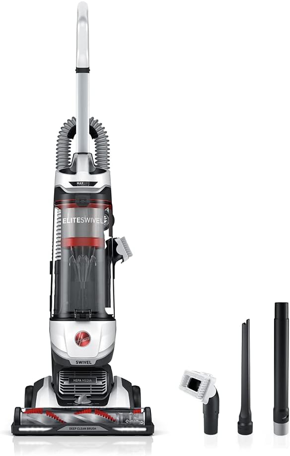 Hoover MAXLife Elite Swivel XL Pet Vacuum Cleaner with HEPA Media Filtration, Bagless Multi-Surface Upright for Carpets and Hard Floors, UH75250, Grey