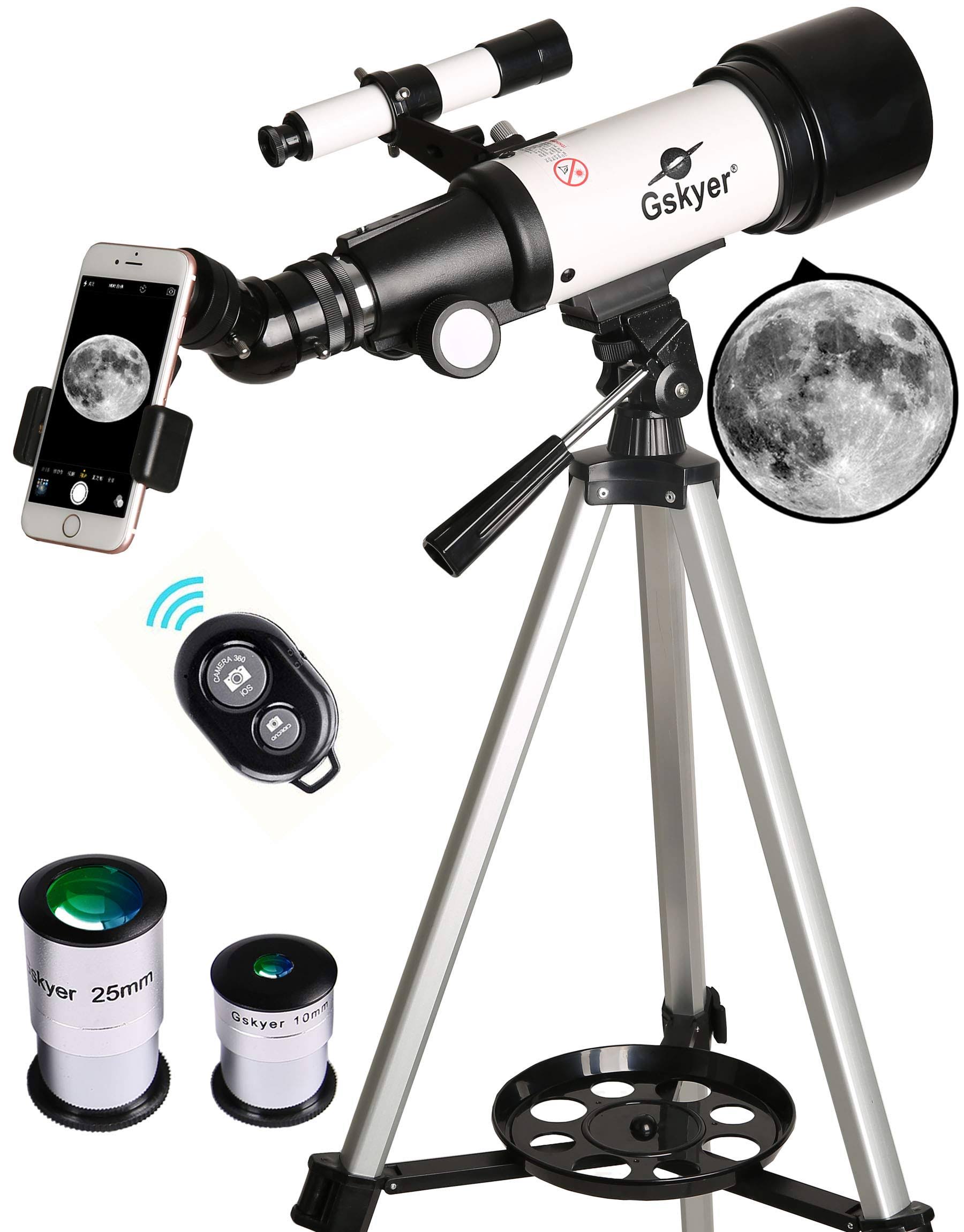 Gskyer Telescope, Travel Scope, 70mm Aperture 400mm AZ Mount Astronomical Refractor Tel