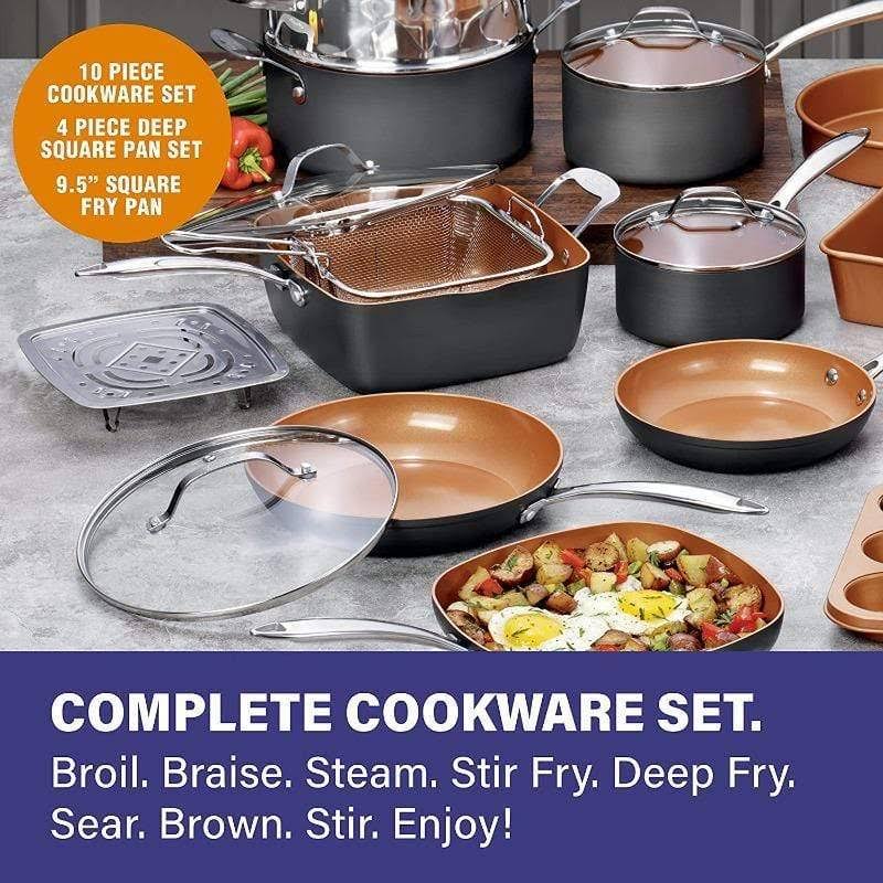Gotham Steel Pro Hard-Anodized 20-Piece Cookware Set